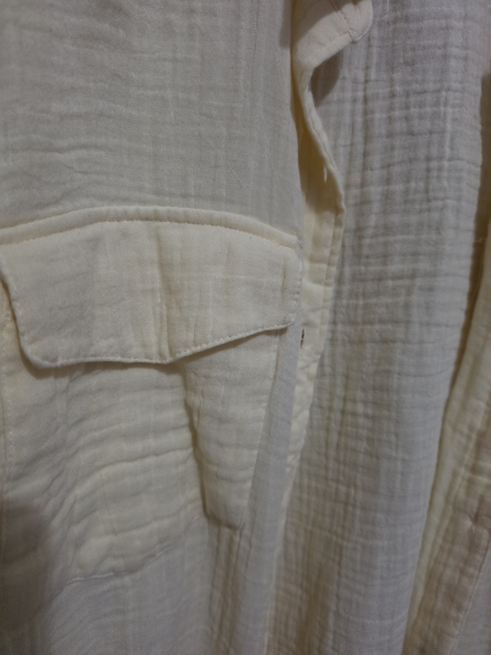 a.n.a a new approach -Very Bright Light Yellow Crinkled Gauze Button-Down Shirt - Picture 8 of 11